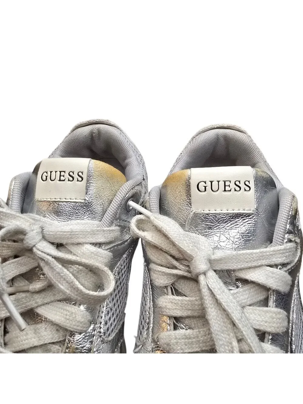 Guess Gray Silver Metallic Sneakers Women's Size 10